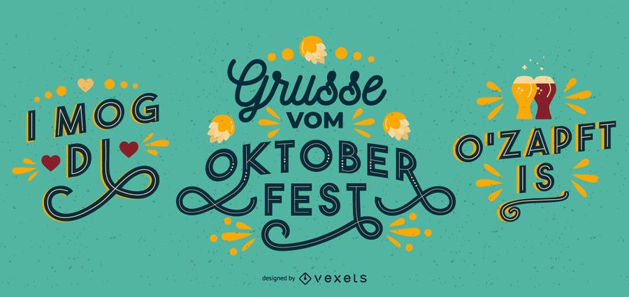 Oktober Fest Lettering Banner Set Oktober Fest Lettering Banner Set