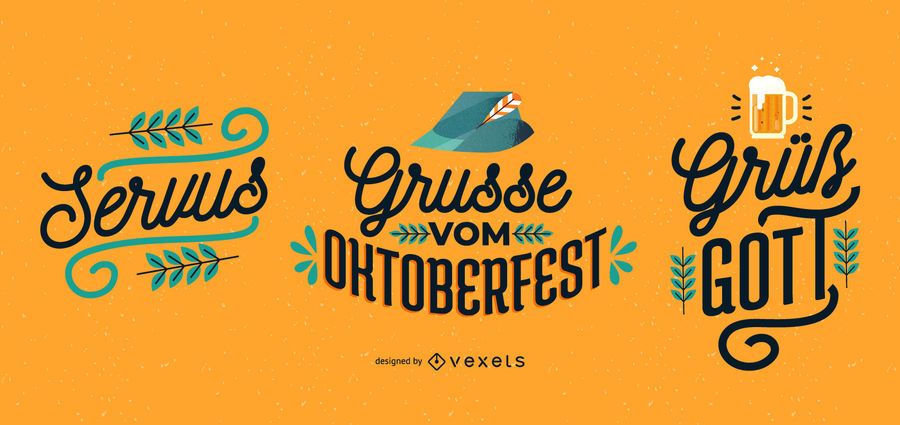 Oktoberfest Schriftzug Banner Set Oktoberfest Schriftzug Banner Set