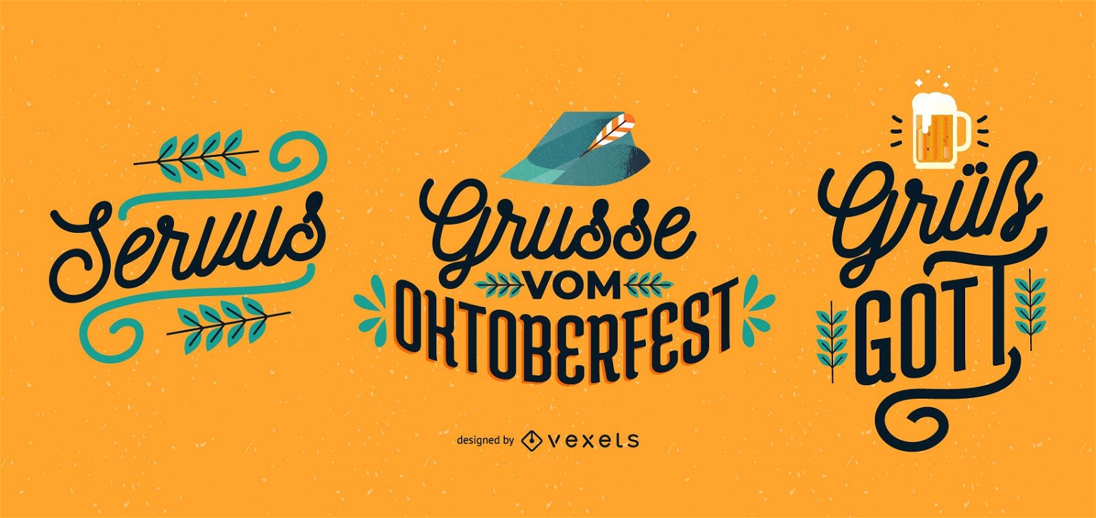 Conjunto de banners de letras Oktoberfest