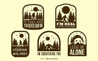 Bigfoot Badges Pack Vector Download