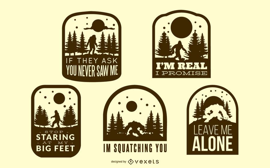 Bigfoot Badges Collection Vector Download