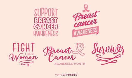 Breast Cancer Awareness Lettering Banners
