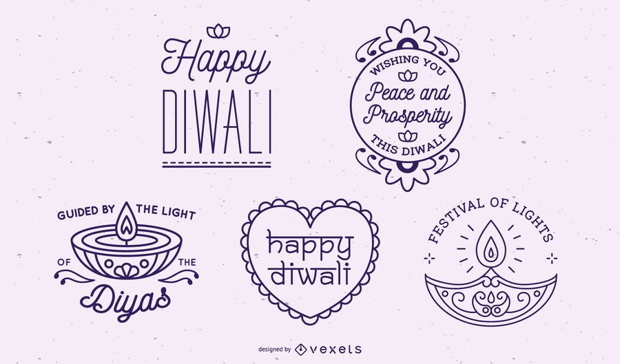 Diwali lettering collection Diwali lettering collection