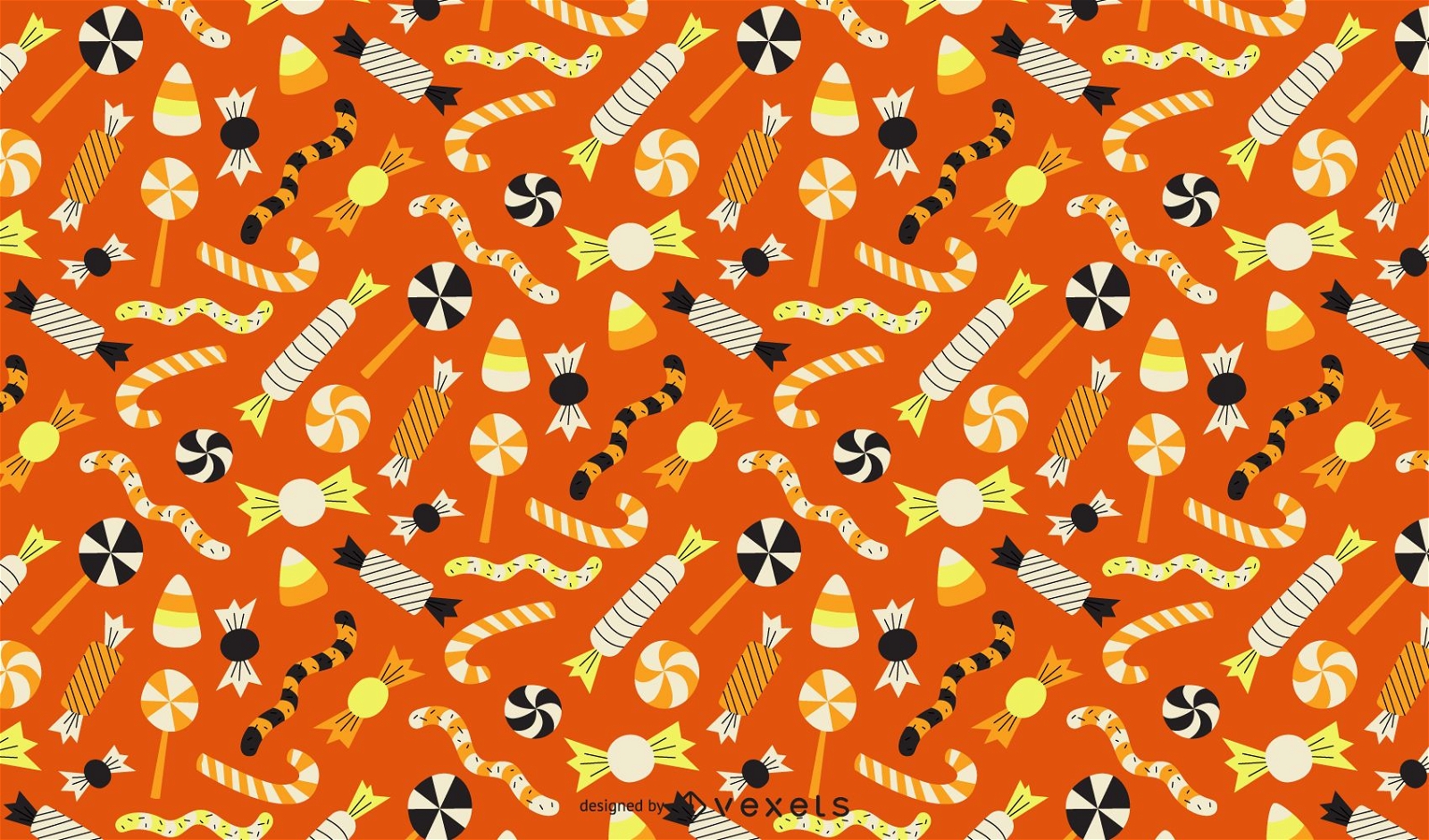 Halloween candy seamless pattern