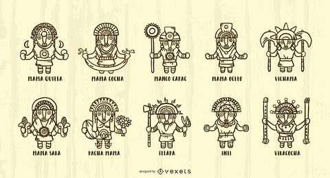 Inca Gods Stroke Illustration Pack