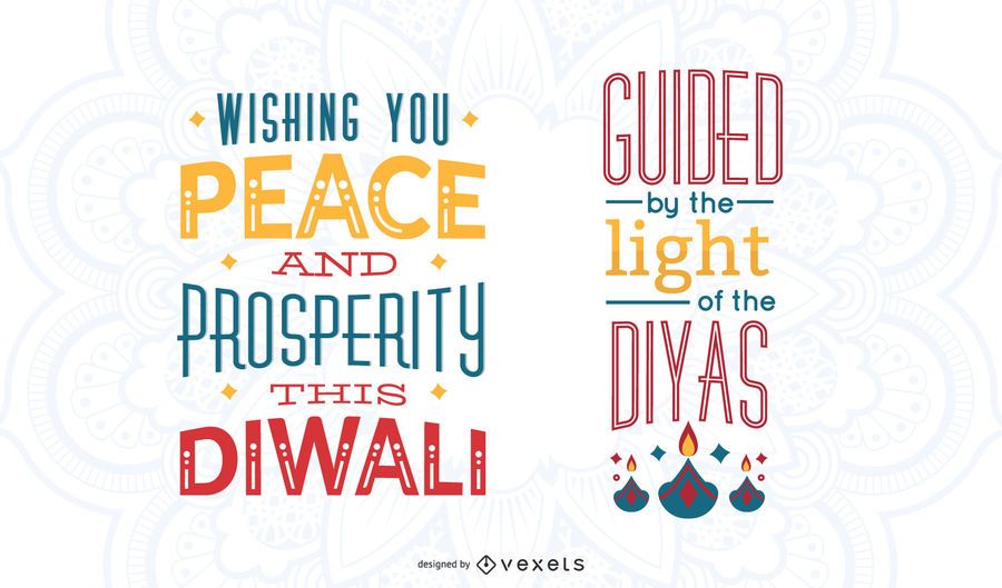 Diwali colorful lettering set Diwali colorful lettering set