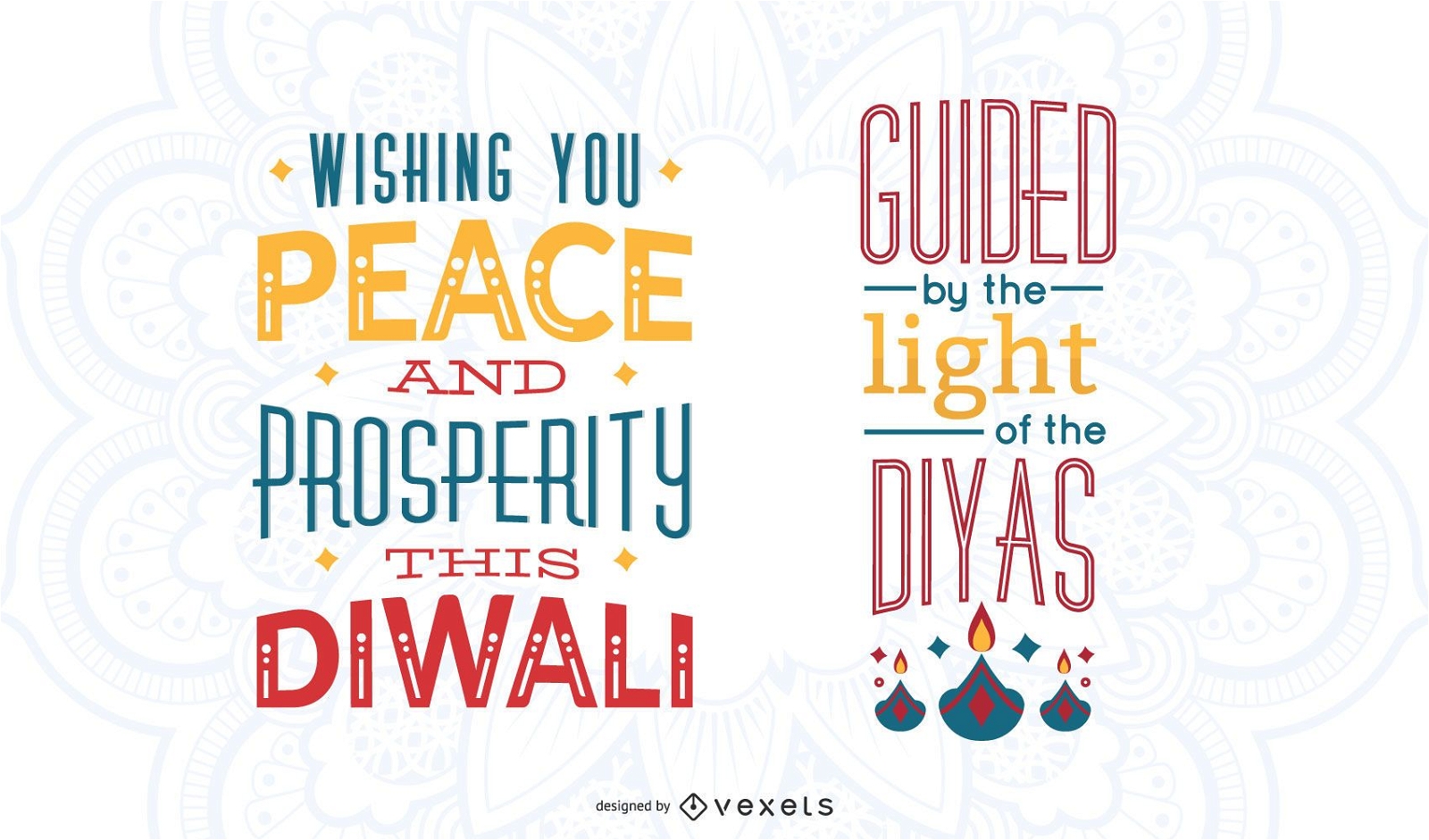 Conjunto de letras coloridas de diwali