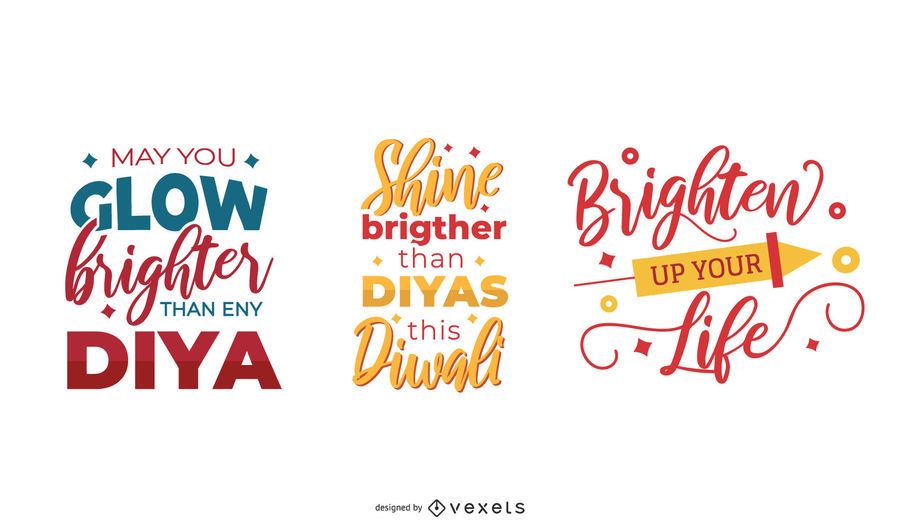 Conjunto de letras diwali colorido Conjunto de letras diwali colorido