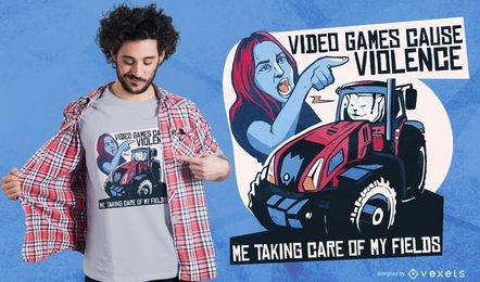 Design de camiseta com citação de videogame