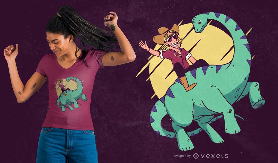Dinosaur Cowboy T-shirt Design Dinosaur Cowboy T-shirt Design
