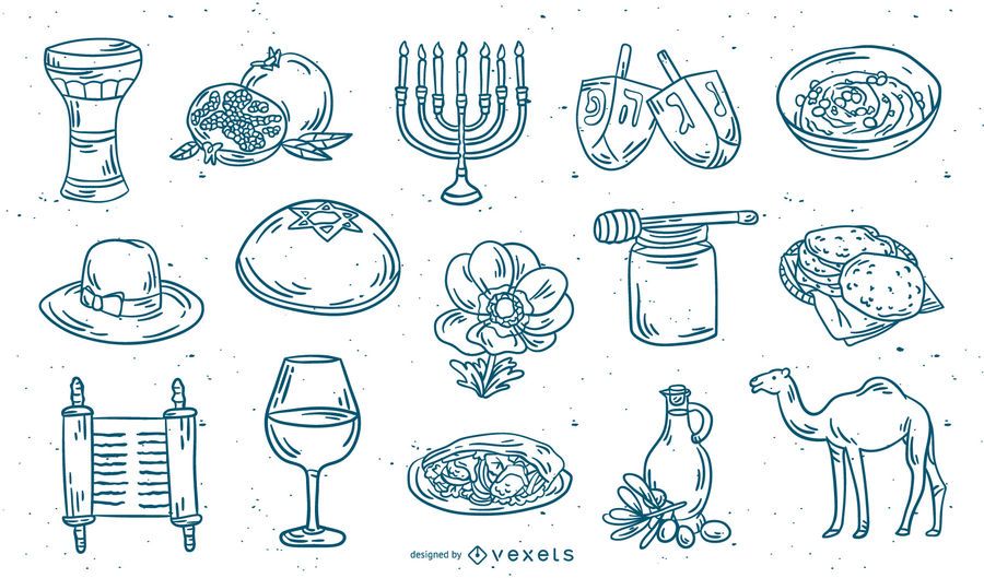 Conjunto de trazos de elementos de Israel Conjunto de trazos de elementos de Israel