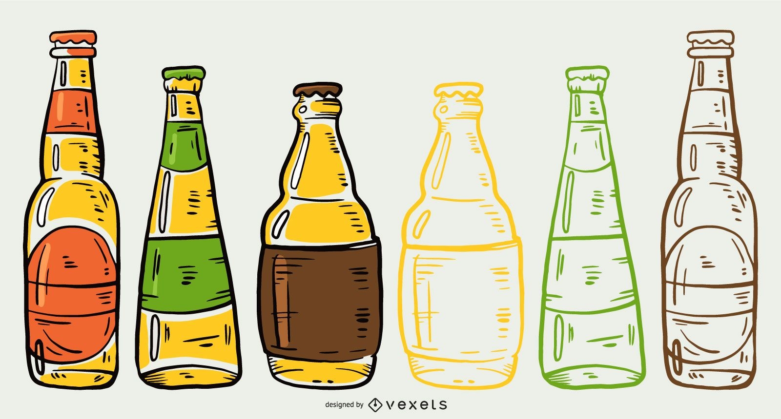 Bierflaschen Illustration Pack