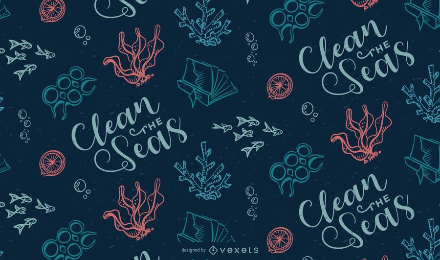 Ocean Garbage Pattern Design Ocean Garbage Pattern Design