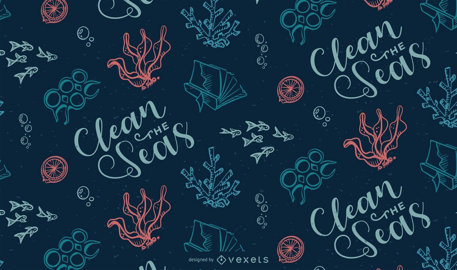 Ocean Garbage Pattern Design