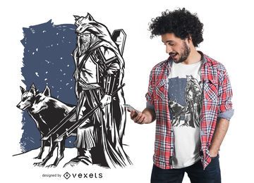 Wikinger und Wölfe T-Shirt Design Wikinger und Wölfe T-Shirt Design