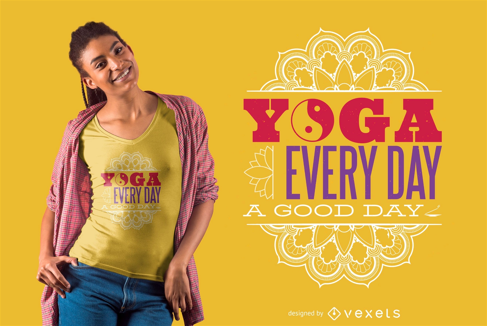Design de camisetas para ioga do dia a dia