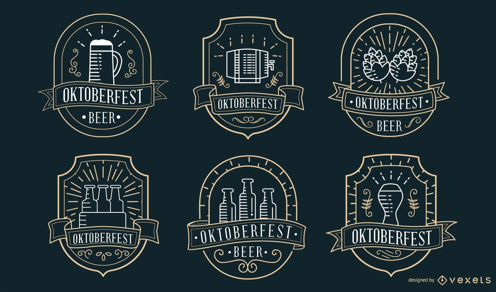 Coleção de emblemas da Oktoberfest