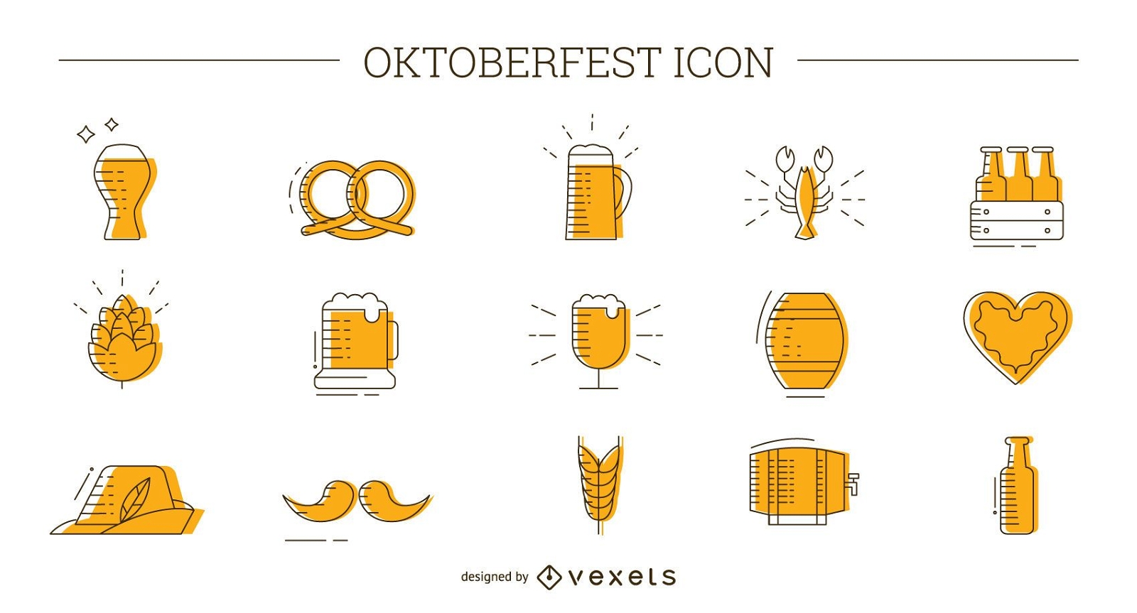 Conjunto de iconos de Oktoberfest