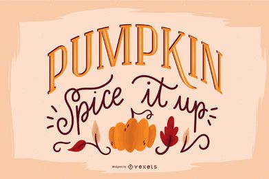 Banner de cita de calabaza con letras de otoño