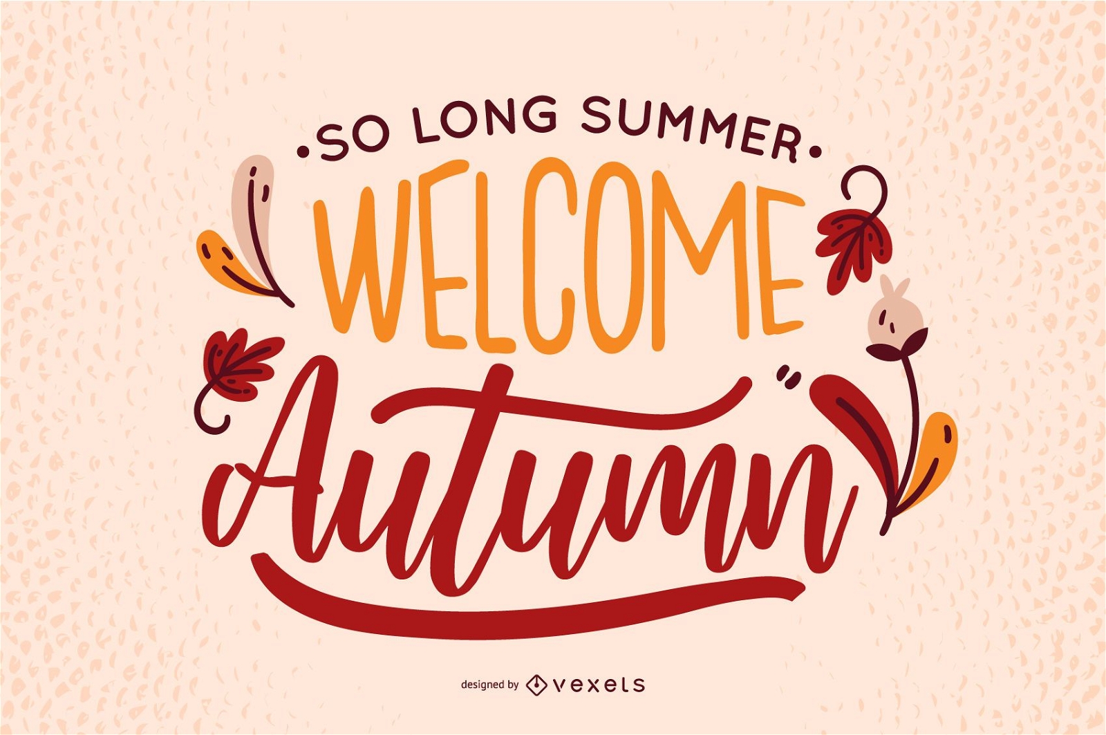 Bienvenido otoño diseño de banner de letras