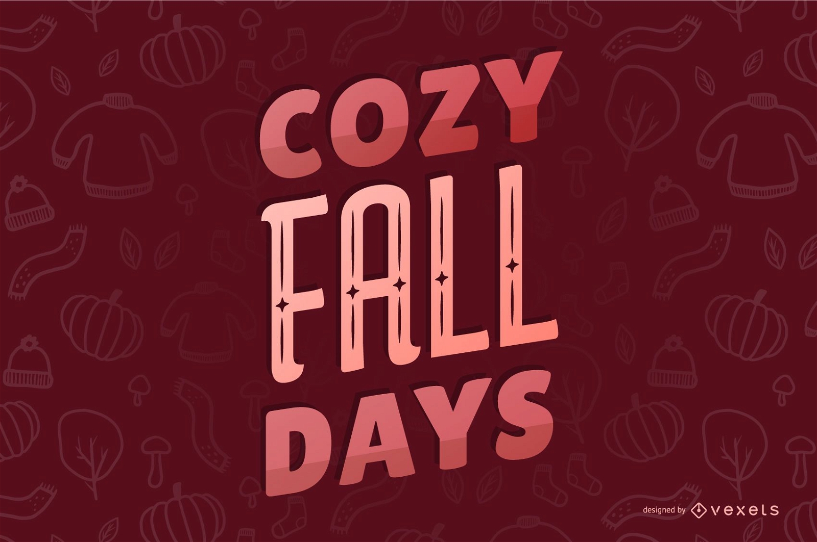 Banner de citação com letras aconchegantes de outono