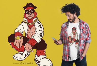 Hip hop bigfoot t-shirt design Hip hop bigfoot t-shirt design