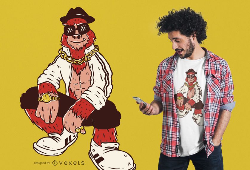 Projeto do t-shirt do bigfoot do hip-hop Projeto do t-shirt do bigfoot do hip-hop