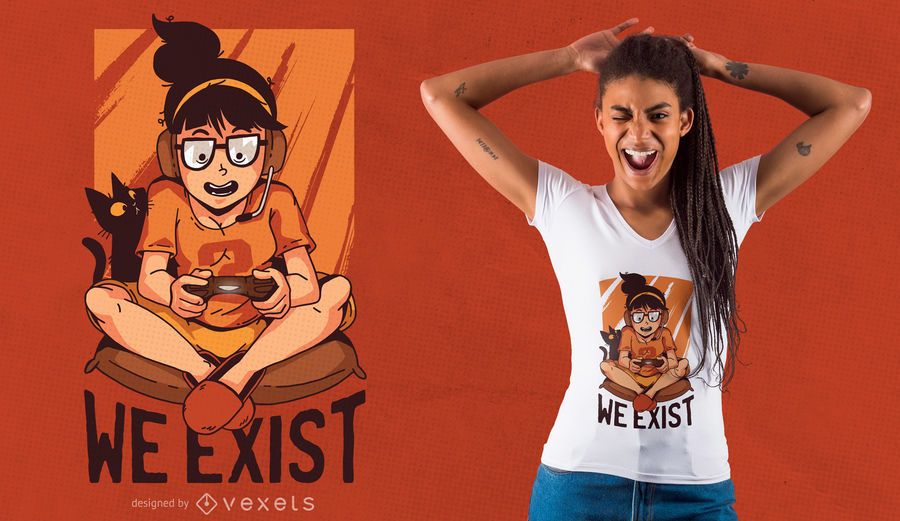 Gamer girls exist design de t-shirt Gamer girls exist design de t-shirt