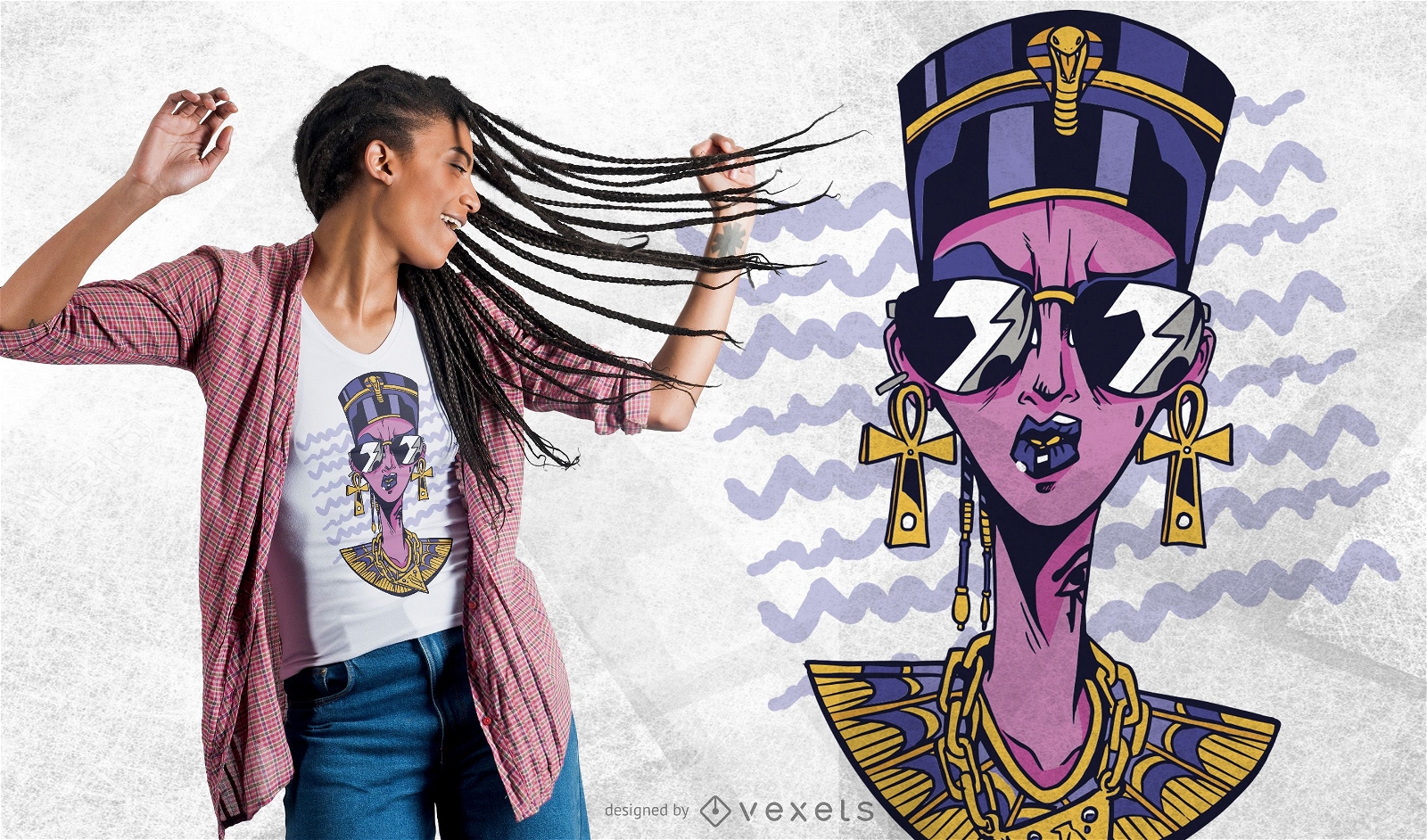 Design bacana de camisetas Nefertiti