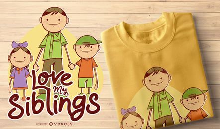 Diseño de camiseta Love my siblings Diseño de camiseta Love my siblings
