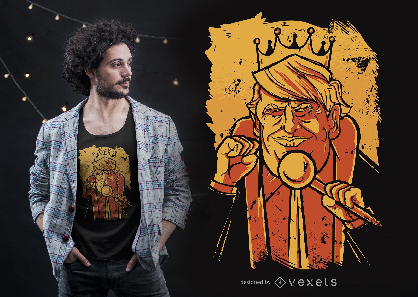 Design de camiseta do rei Donald Trump