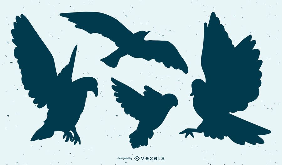 Fliegender Vogel Silhouette Set Fliegender Vogel Silhouette Set