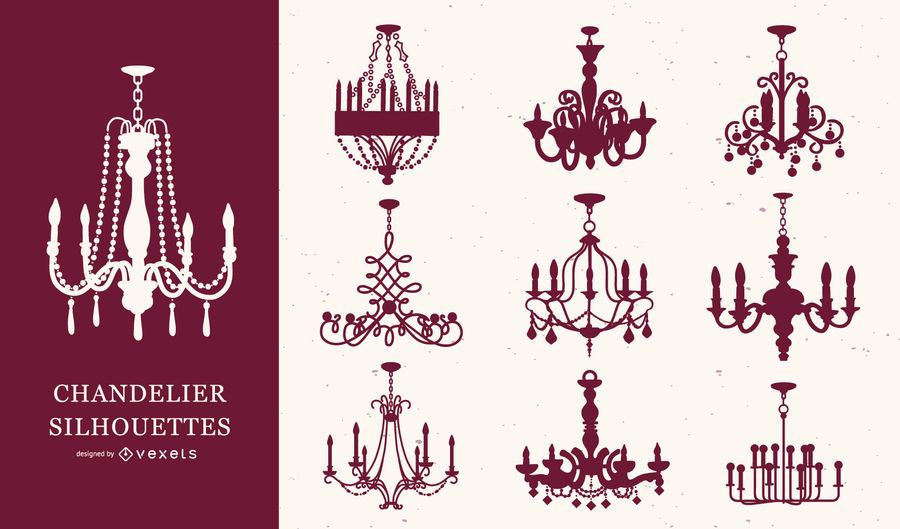 Chandelier Silhouette Set Chandelier Silhouette Set