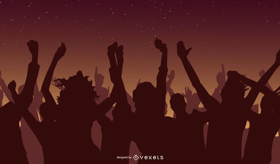 Dancing Crowd Silhouette Design Dancing Crowd Silhouette Design