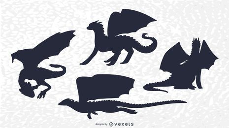 Classic Dragon Silhouette Set