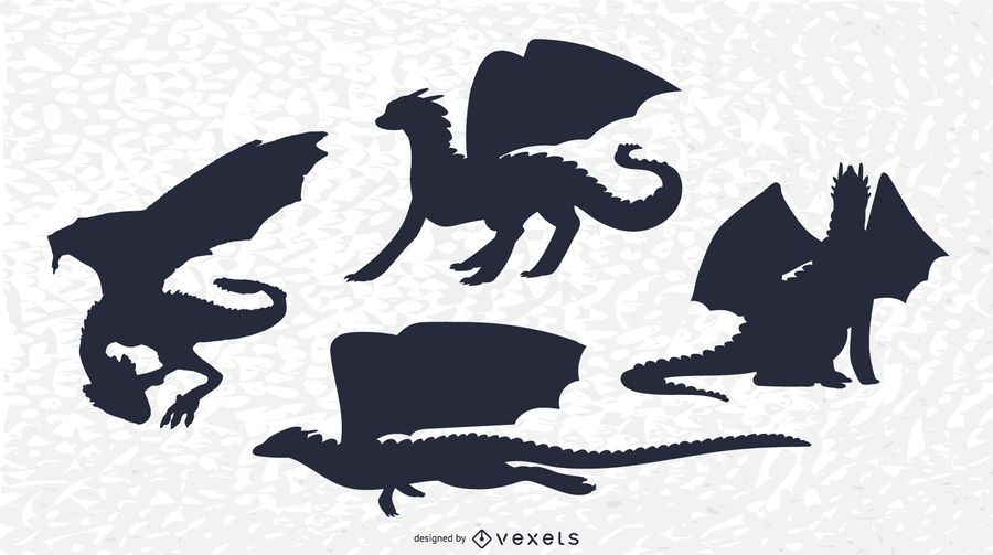 Classic Dragon Silhouette Set Classic Dragon Silhouette Set