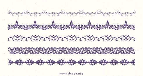 Floral Border Silhouette Pack Vector Download