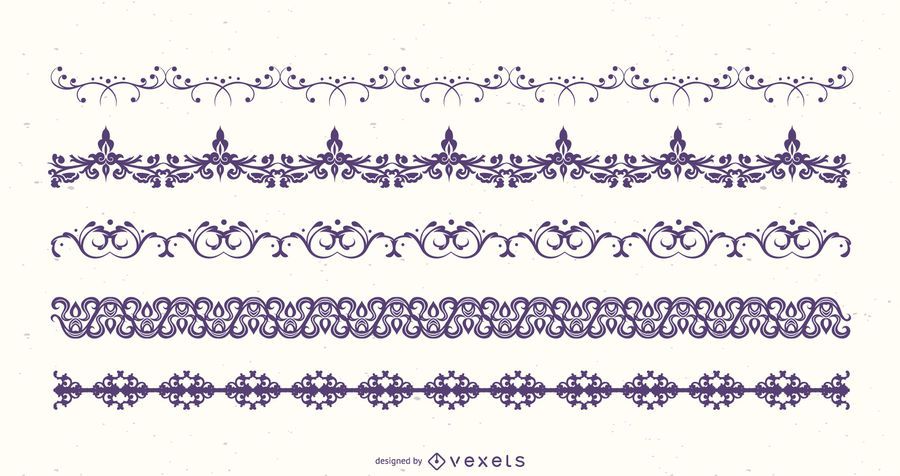 Download Floral Border Silhouette Pack - Vector Download