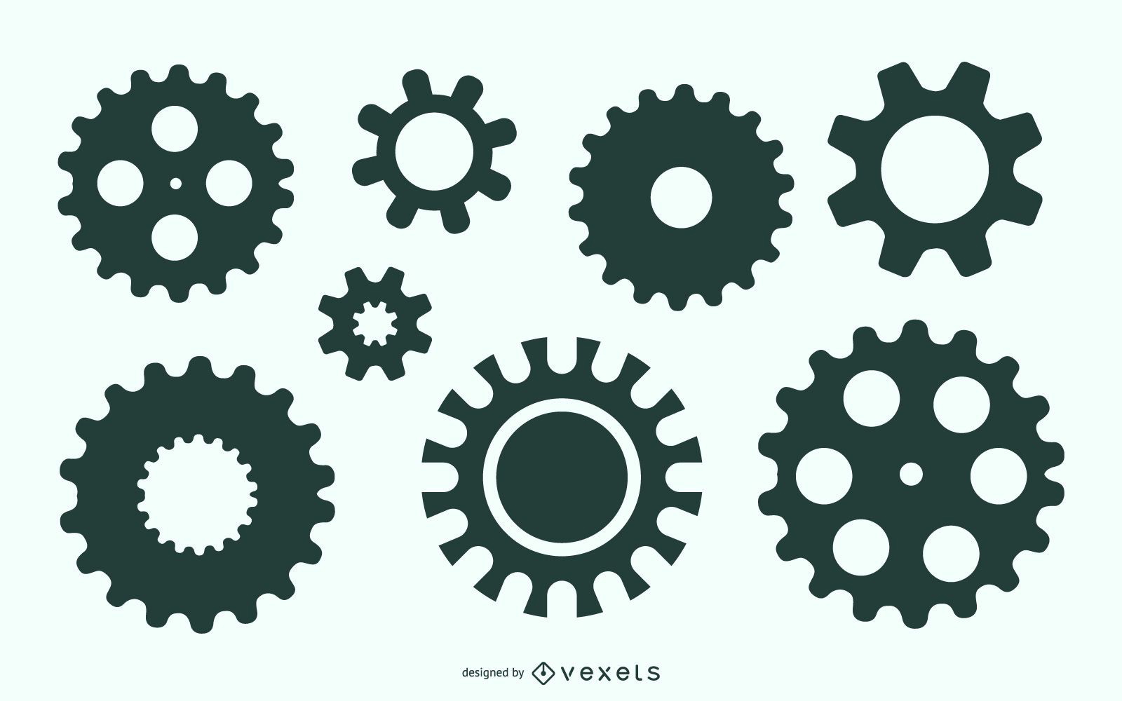 Machine Gear Silhouette Pack Vector download