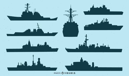 Navy Ship Silhouette Set