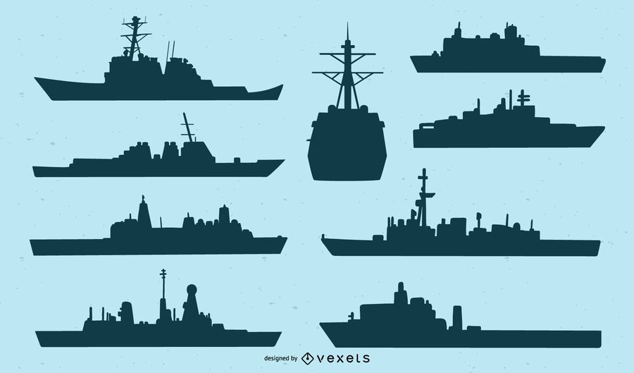 Navy Ship Silhouette Set Navy Ship Silhouette Set