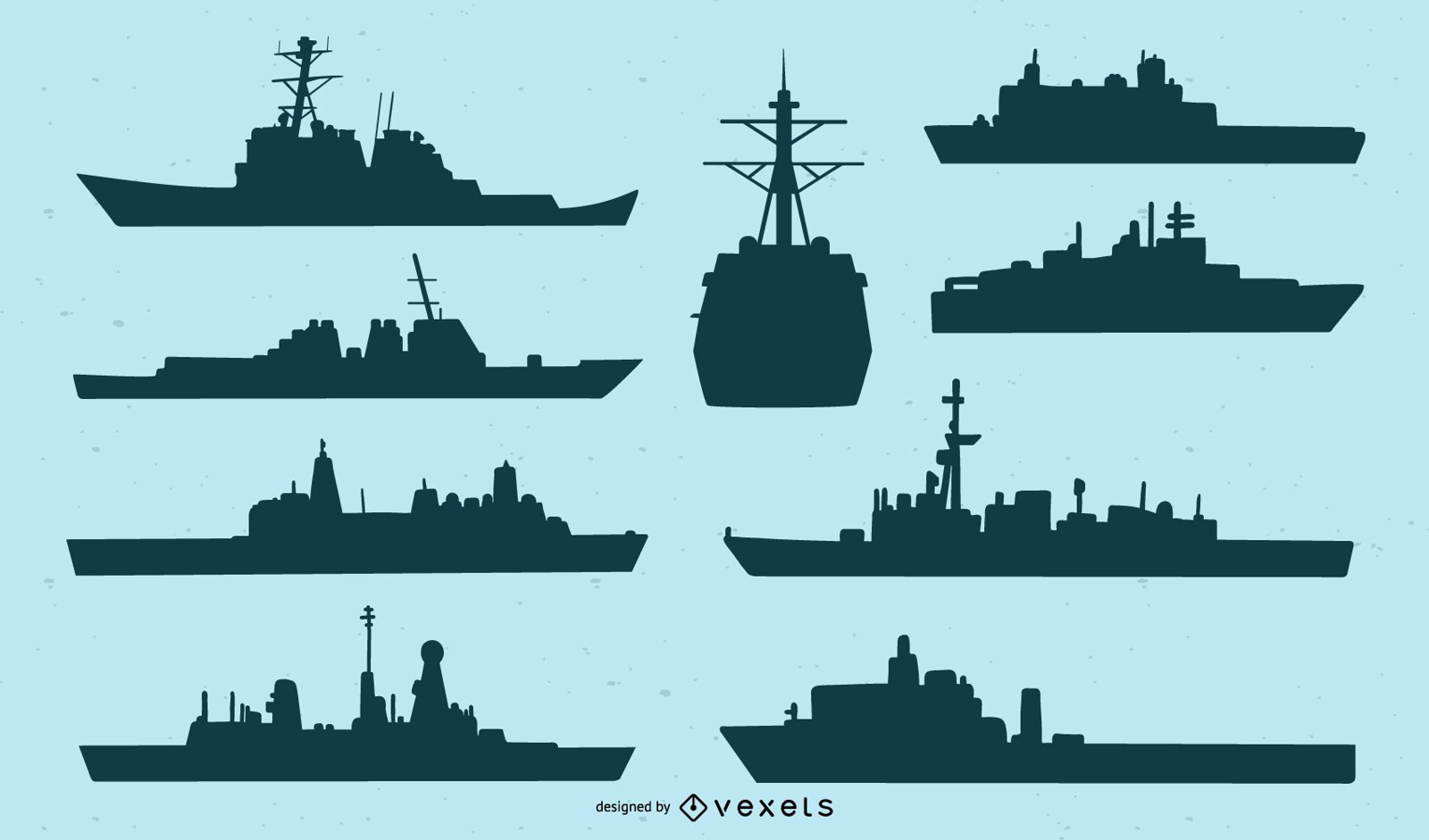 Marine Schiff Silhouette Set