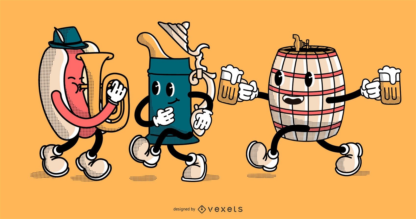 Cartoon Oktoberfest Charaktere