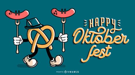 Oktoberfest pretzel banner design Oktoberfest pretzel banner design