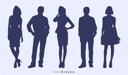 Business people silhouette set
