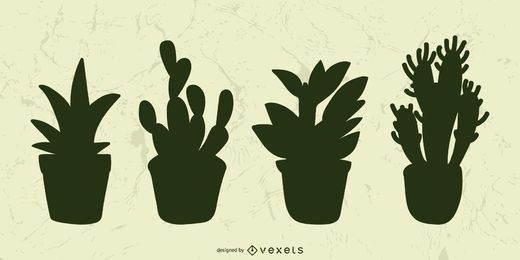 Succulent silhouette set Succulent silhouette set