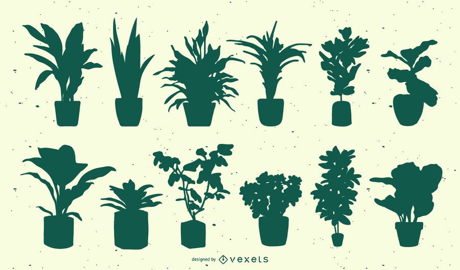 Plants silhouette set Plants silhouette set