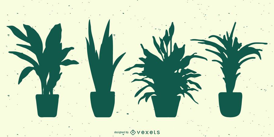 Plants silhouette set Plants silhouette set