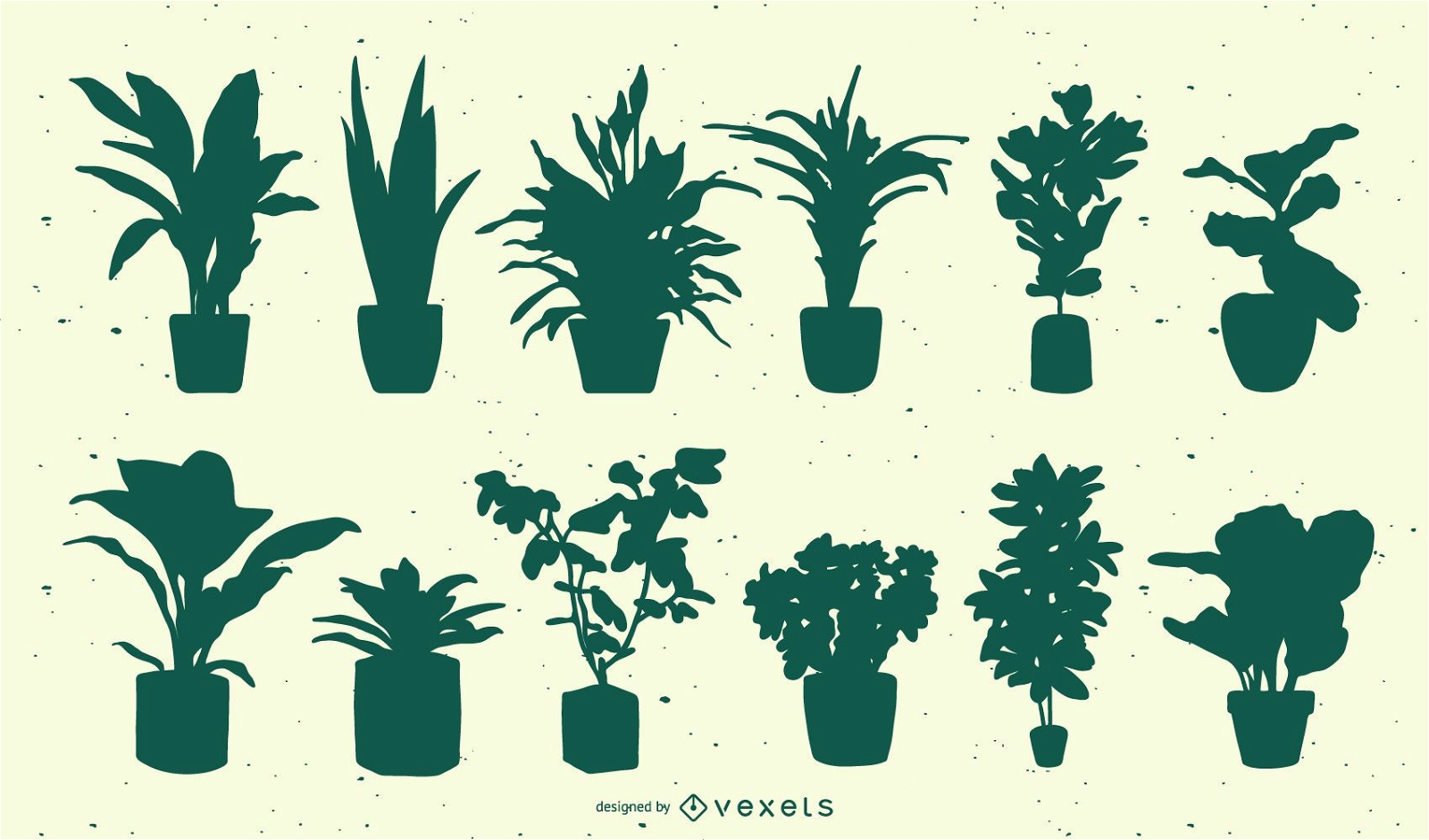 Plants silhouette set