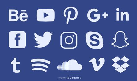 Social media silhouette icon set Social media silhouette icon set